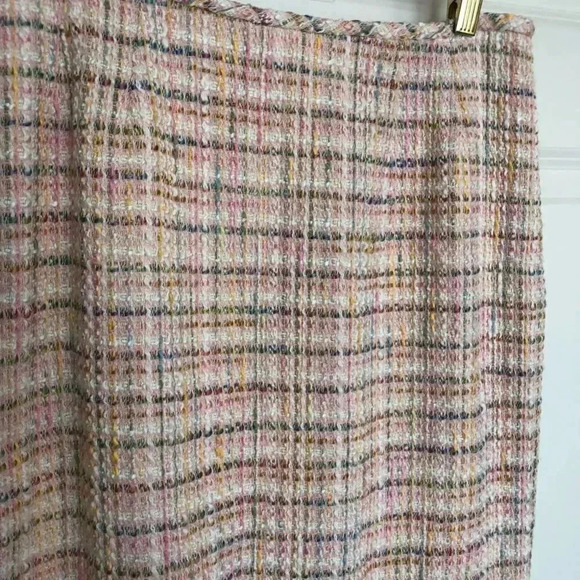 Kasper Petite pink/ivory tweed pencil zipper back skirt size 6 petite - Picture 4 of 11